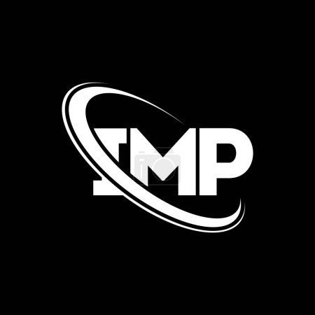 Illustration for IMP logo. IMP letter. IMP letter logo design. Initials IMP logo linked with circle and uppercase monogram logo. IMP typography for technology, business and real estate brand. - Royalty Free Image