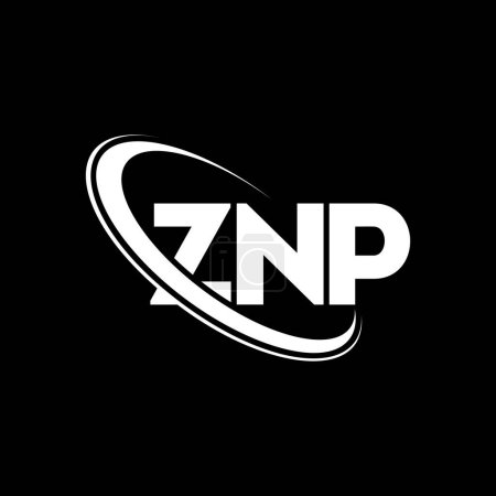 Illustration for ZNP logo. ZNP letter. ZNP letter logo design. Initials ZNP logo linked with circle and uppercase monogram logo. ZNP typography for technology, business and real estate brand. - Royalty Free Image