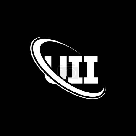 Ilustración de Logotipo UII. Carta de UII. Diseño del logotipo de la letra UII. Logotipo inicial de la UII vinculado con el círculo y el logotipo del monograma en mayúsculas. Tipografía UII para marca tecnológica, empresarial e inmobiliaria. - Imagen libre de derechos