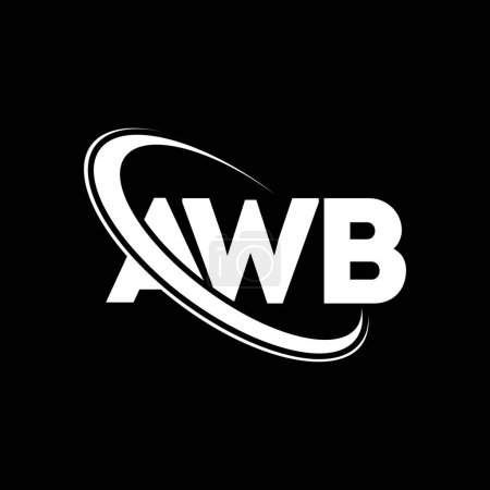 Illustration for AWB logo. AWB letter. AWB letter logo design. Initials AWB logo linked with circle and uppercase monogram logo. AWB typography for technology, business and real estate brand. - Royalty Free Image