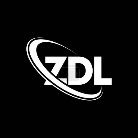 Ilustración de Logotipo ZDL. Carta ZDL. Diseño del logotipo de la letra ZDL. Inicial logotipo de ZDL vinculado con el círculo y el logotipo del monograma en mayúsculas. Tipografía ZDL para marca tecnológica, empresarial e inmobiliaria. - Imagen libre de derechos