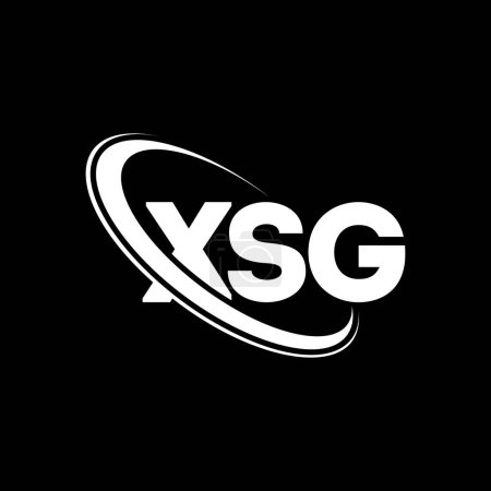 Illustration for XSG logo. XSG letter. XSG letter logo design. Initials XSG logo linked with circle and uppercase monogram logo. XSG typography for technology, business and real estate brand. - Royalty Free Image
