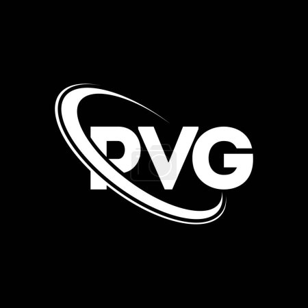 Illustration for PVG logo. PVG letter. PVG letter logo design. Initials PVG logo linked with circle and uppercase monogram logo. PVG typography for technology, business and real estate brand. - Royalty Free Image