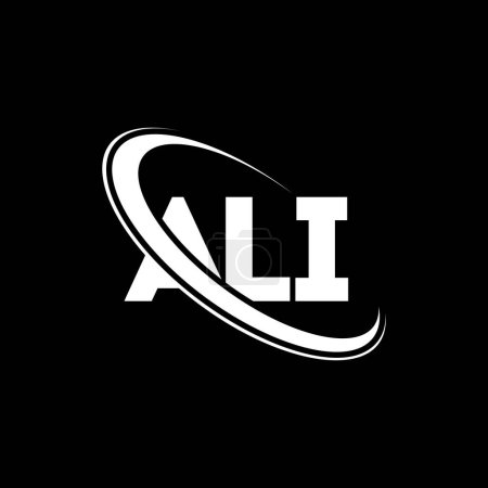 Illustration for ALI logo. ALI letter. ALI letter logo design. Initials ALI logo linked with circle and uppercase monogram logo. ALI typography for technology, business and real estate brand. - Royalty Free Image