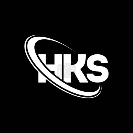 Ilustración de Logo de HKS. Carta de HKS. Diseño del logotipo de la letra HKS. Logo inicial de HKS vinculado con el logotipo del círculo y del monograma en mayúsculas. Tipografía HKS para marca tecnológica, empresarial e inmobiliaria. - Imagen libre de derechos