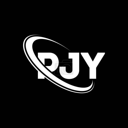Illustration for PJY logo. PJY letter. PJY letter logo design. Initials PJY logo linked with circle and uppercase monogram logo. PJY typography for technology, business and real estate brand. - Royalty Free Image