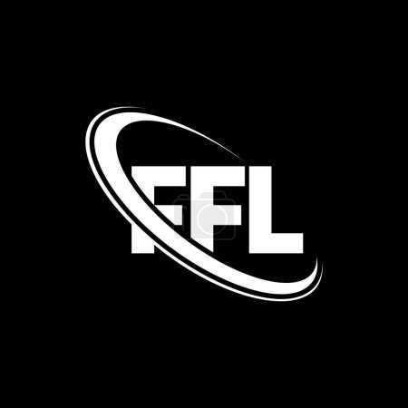 Illustration for FFL logo. FFL letter. FFL letter logo design. Initials FFL logo linked with circle and uppercase monogram logo. FFL typography for technology, business and real estate brand. - Royalty Free Image