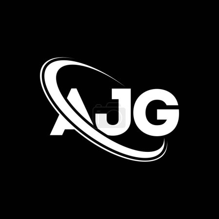 Illustration for AJG logo. AJG letter. AJG letter logo design. Initials AJG logo linked with circle and uppercase monogram logo. AJG typography for technology, business and real estate brand. - Royalty Free Image
