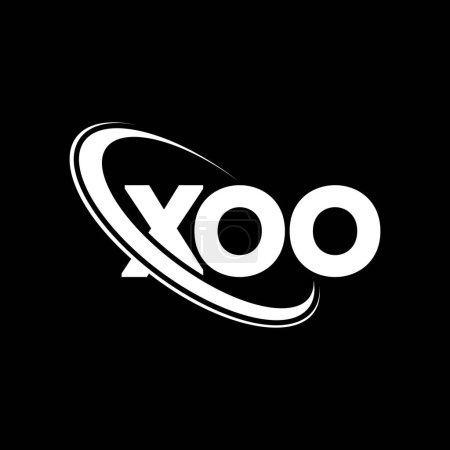 Illustration for XOO logo. XOO letter. XOO letter logo design. Initials XOO logo linked with circle and uppercase monogram logo. XOO typography for technology, business and real estate brand. - Royalty Free Image