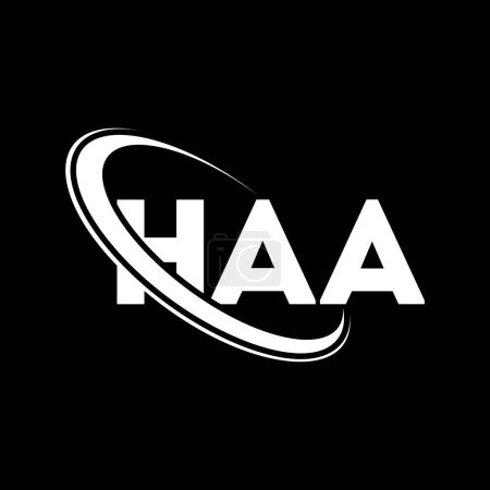 Téléchargez les illustrations : Logo HAA. Lettre de la HAA. HAA lettre logo design. Initiales Logo HAA lié au logo monogramme cercle et majuscule. Typographie HAA pour la marque technologique, commerciale et immobilière. - en licence libre de droit