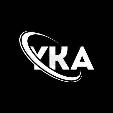 Ilustración de Logo de YKA. Carta de YKA. Diseño del logotipo de la letra YKA. Inicial logotipo de YKA vinculado con el círculo y el logotipo del monograma en mayúsculas. Tipografía de YKA para marca tecnológica, empresarial e inmobiliaria. - Imagen libre de derechos