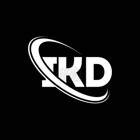 Ilustración de Logo IKD. Carta IKD. Diseño del logotipo de la letra IKD. Inicial logo IKD vinculado con círculo y logo monograma en mayúsculas. Tipografía IKD para marca tecnológica, empresarial e inmobiliaria. - Imagen libre de derechos