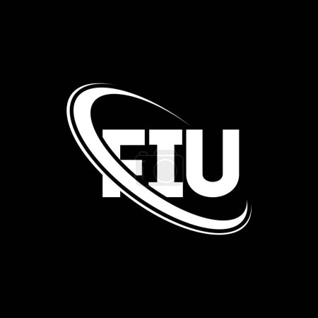 Ilustración de Logo de FIU. Carta de la UIF. Diseño del logotipo de la letra FIU. Logotipo inicial de FIU vinculado con el círculo y el logotipo del monograma en mayúsculas. Tipografía FIU para marca tecnológica, empresarial e inmobiliaria. - Imagen libre de derechos