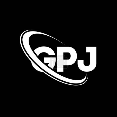 Illustration for GPJ logo. GPJ letter. GPJ letter logo design. Initials GPJ logo linked with circle and uppercase monogram logo. GPJ typography for technology, business and real estate brand. - Royalty Free Image