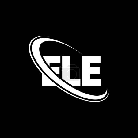 Illustration for ELE logo. ELE letter. ELE letter logo design. Initials ELE logo linked with circle and uppercase monogram logo. ELE typography for technology, business and real estate brand. - Royalty Free Image