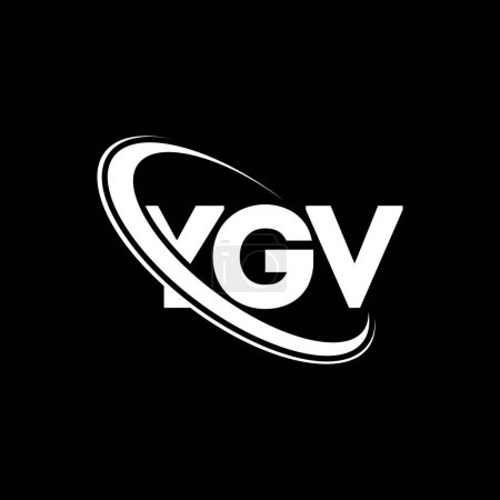 Ilustración de Logo de YGV. Carta de YGV. Diseño del logotipo de la letra YGV. Inicial logotipo de YGV vinculado con el círculo y el logotipo del monograma en mayúsculas. Tipografía YGV para marca tecnológica, empresarial e inmobiliaria. - Imagen libre de derechos