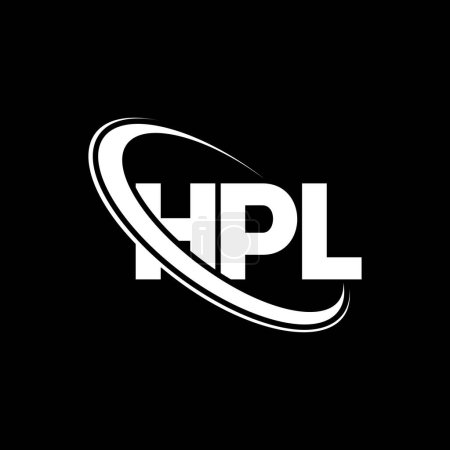 Illustration for HPL logo. HPL letter. HPL letter logo design. Initials HPL logo linked with circle and uppercase monogram logo. HPL typography for technology, business and real estate brand. - Royalty Free Image