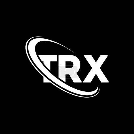 Illustration for TRX logo. TRX letter. TRX letter logo design. Initials TRX logo linked with circle and uppercase monogram logo. TRX typography for technology, business and real estate brand. - Royalty Free Image