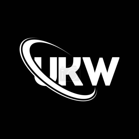 Ilustración de Logotipo del Reino Unido. Carta del Reino Unido. Diseño del logotipo de la letra UKW. Logotipo inicial del UKW vinculado con el logotipo del círculo y del monograma en mayúsculas. Tipografía UKW para marca tecnológica, empresarial e inmobiliaria. - Imagen libre de derechos