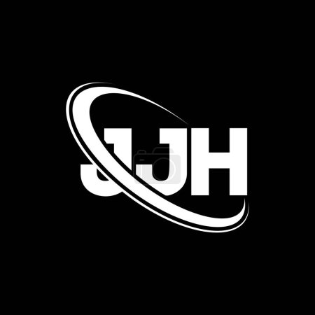 Illustration for JJH logo. JJH letter. JJH letter logo design. Initials JJH logo linked with circle and uppercase monogram logo. JJH typography for technology, business and real estate brand. - Royalty Free Image