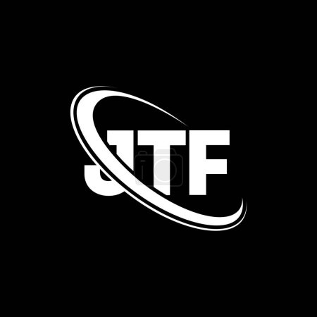 Illustration for JTF logo. JTF letter. JTF letter logo design. Initials JTF logo linked with circle and uppercase monogram logo. JTF typography for technology, business and real estate brand. - Royalty Free Image