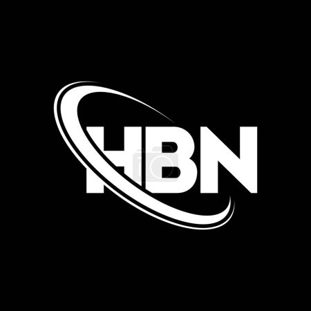 Illustration for HBN logo. HBN letter. HBN letter logo design. Initials HBN logo linked with circle and uppercase monogram logo. HBN typography for technology, business and real estate brand. - Royalty Free Image