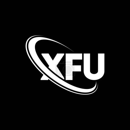 Foto de Logo XFU. Carta XFU. Diseño del logotipo de la letra XFU. Logo inicial de XFU vinculado con el logotipo del círculo y del monograma en mayúsculas. Tipografía XFU para marca tecnológica, empresarial e inmobiliaria. - Imagen libre de derechos
