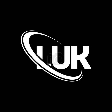 Illustration for LUK logo. LUK letter. LUK letter logo design. Initials LUK logo linked with circle and uppercase monogram logo. LUK typography for technology, business and real estate brand. - Royalty Free Image