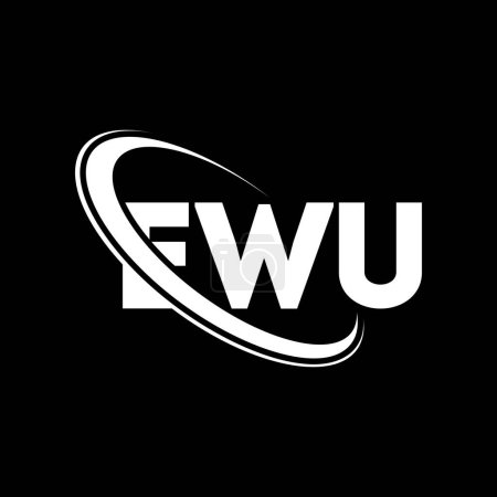 Illustration for EWU logo. EWU letter. EWU letter logo design. Initials EWU logo linked with circle and uppercase monogram logo. EWU typography for technology, business and real estate brand. - Royalty Free Image