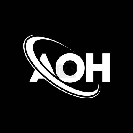 Foto de AOH logo. AOH letter. AOH letter logo design. Initials AOH logo linked with circle and uppercase monogram logo. AOH typography for technology, business and real estate brand. - Imagen libre de derechos