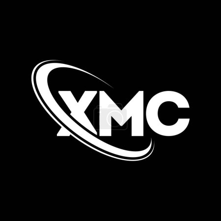 Illustration for XMC logo. XMC letter. XMC letter logo design. Initials XMC logo linked with circle and uppercase monogram logo. XMC typography for technology, business and real estate brand. - Royalty Free Image