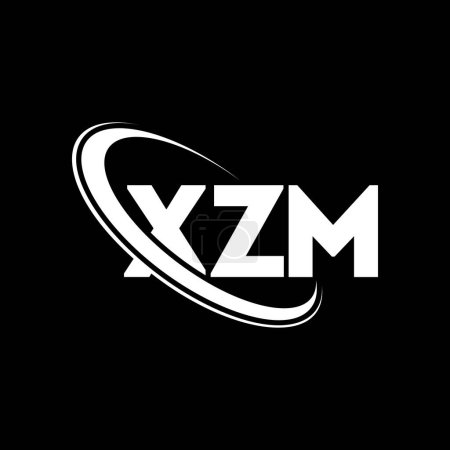 Illustration for XZM logo. XZM letter. XZM letter logo design. Initials XZM logo linked with circle and uppercase monogram logo. XZM typography for technology, business and real estate brand. - Royalty Free Image