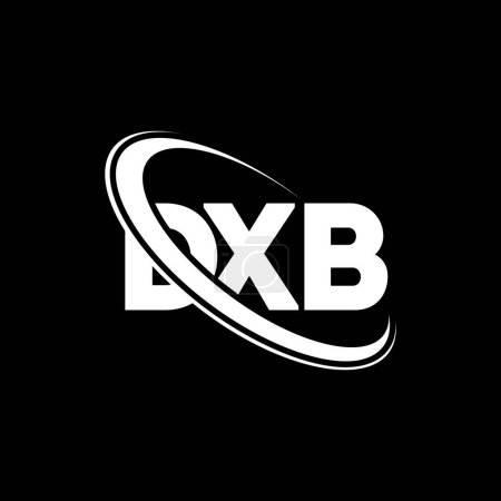 Ilustración de Logo DXB. Carta DXB. Diseño del logotipo de la letra DXB. Logotipo inicial DXB vinculado con el círculo y el logotipo del monograma en mayúsculas. Tipografía DXB para marca tecnológica, empresarial e inmobiliaria. - Imagen libre de derechos