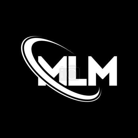 Illustration for MLM logo. MLM letter. MLM letter logo design. Initials MLM logo linked with circle and uppercase monogram logo. MLM typography for technology, business and real estate brand. - Royalty Free Image