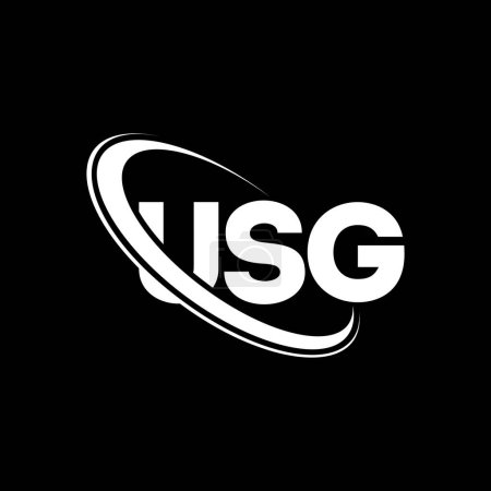 Téléchargez les illustrations : Logo USG. Lettre USG. USG lettre logo design. Initiales logo USG lié avec cercle et logo monogramme majuscule. Typographie USG pour la marque technologique, commerciale et immobilière. - en licence libre de droit