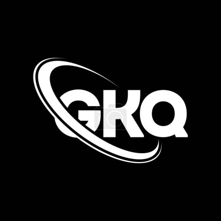 Ilustración de Logo de GKQ. Carta de GKQ. Diseño del logotipo de la letra GKQ. Inicial logotipo de GKQ vinculado con el círculo y el logotipo del monograma en mayúsculas. Tipografía de GKQ para la marca tecnológica, empresarial e inmobiliaria. - Imagen libre de derechos