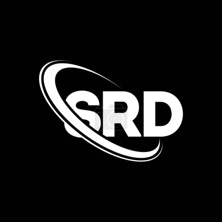 Illustration for SRD logo. SRD letter. SRD letter logo design. Initials SRD logo linked with circle and uppercase monogram logo. SRD typography for technology, business and real estate brand. - Royalty Free Image