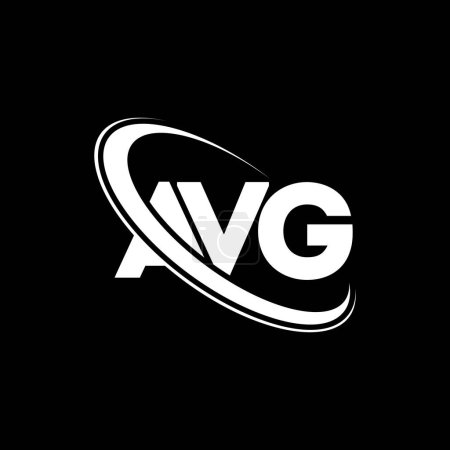 Illustration for AVG logo. AVG letter. AVG letter logo design. Initials AVG logo linked with circle and uppercase monogram logo. AVG typography for technology, business and real estate brand. - Royalty Free Image