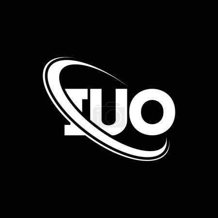 Illustration for IUO logo. IUO letter. IUO letter logo design. Initials IUO logo linked with circle and uppercase monogram logo. IUO typography for technology, business and real estate brand. - Royalty Free Image