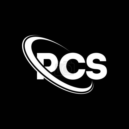 Ilustración de Logo de PCS. Carta PCS. Diseño del logotipo de la letra PCS. Logo inicial del PCS vinculado con el logotipo del círculo y del monograma en mayúsculas. Tipografía PCS para marca tecnológica, empresarial e inmobiliaria. - Imagen libre de derechos