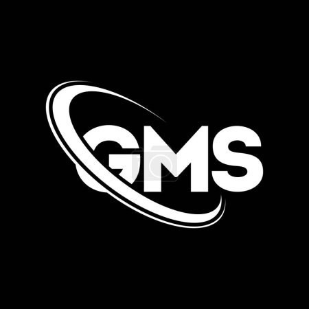 Ilustración de Logo de GMS. Carta GMS. Diseño del logotipo de la letra GMS. Logo inicial del GMS vinculado con el logotipo del círculo y del monograma en mayúsculas. Tipografía GMS para marca tecnológica, empresarial e inmobiliaria. - Imagen libre de derechos