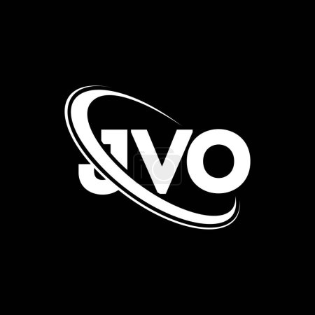 Illustration for JVO logo. JVO letter. JVO letter logo design. Initials JVO logo linked with circle and uppercase monogram logo. JVO typography for technology, business and real estate brand. - Royalty Free Image
