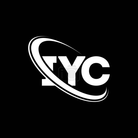 Ilustración de Logotipo IYC. Carta del IYC. Diseño del logotipo de la letra IYC. Logotipo inicial del IYC vinculado con el logotipo del círculo y del monograma en mayúsculas. Tipografía del IYC para la marca tecnológica, empresarial e inmobiliaria. - Imagen libre de derechos