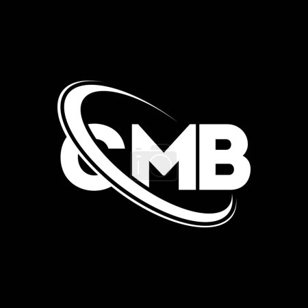 Ilustración de Logo CMB. Carta CMB. Diseño del logotipo de la letra CMB. Inicial logo CMB vinculado con círculo y logo monograma en mayúsculas. Tipografía CMB para marca tecnológica, empresarial e inmobiliaria. - Imagen libre de derechos