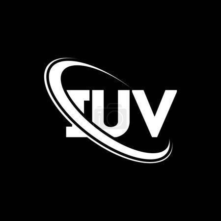 Ilustración de Logo IUV. Carta IUV. Diseño del logotipo de la letra IUV. Inicial Logotipo IUV vinculado con círculo y logo monograma en mayúsculas. Tipografía IUV para marca tecnológica, empresarial e inmobiliaria. - Imagen libre de derechos