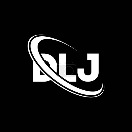 Illustration for DLJ logo. DLJ letter. DLJ letter logo design. Initials DLJ logo linked with circle and uppercase monogram logo. DLJ typography for technology, business and real estate brand. - Royalty Free Image