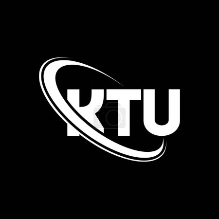 Illustration for KTU logo. KTU letter. KTU letter logo design. Initials KTU logo linked with circle and uppercase monogram logo. KTU typography for technology, business and real estate brand. - Royalty Free Image