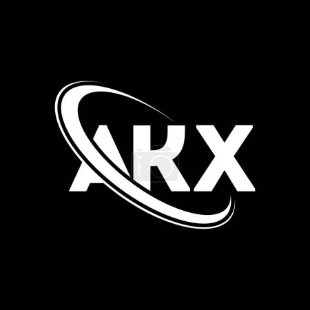 Ilustración de Logo AKX. Carta AKX. Diseño del logotipo de la letra AKX. Inicial logo AKX vinculado con círculo y logo monograma en mayúsculas. Tipografía AKX para la marca tecnológica, comercial e inmobiliaria. - Imagen libre de derechos