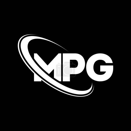 Ilustración de Logo MPG. Carta MPG. Diseño del logotipo de la letra MPG. Inicial logo MPG vinculado con círculo y logo monograma en mayúsculas. Tipografía MPG para marca tecnológica, empresarial e inmobiliaria. - Imagen libre de derechos
