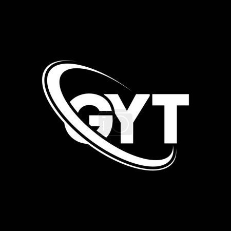 Illustration for GYT logo. GYT letter. GYT letter logo design. Initials GYT logo linked with circle and uppercase monogram logo. GYT typography for technology, business and real estate brand. - Royalty Free Image